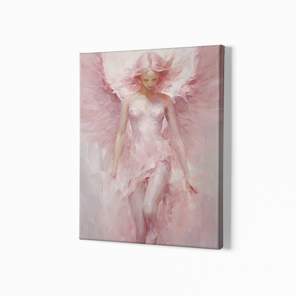 Pink Angel Wall Decor Wall Art Gallery Wrapped Canvas, Wall Art Decor, Home Decor, Wall Decor, Room Decor, Home Decor Wall Art, Office Wall Art, Bedroom Wall Decor