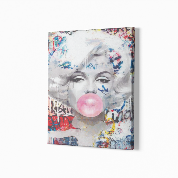 Marilyn Bubble Gum Wrapped Canvas