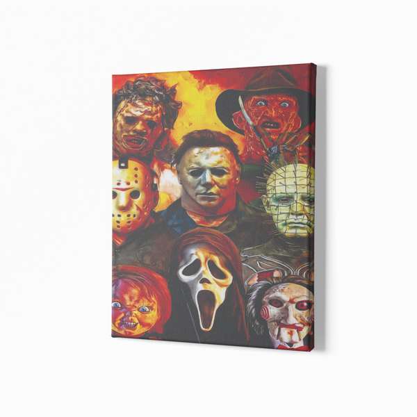 Horror Characters Wrapped Canvas