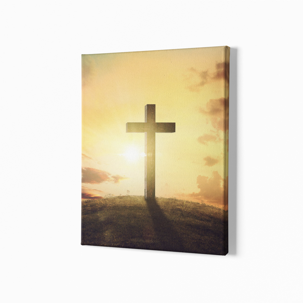 Cross On Hill Sunlight Wall Decor Wall Art Gallery Wrapped Canvas, Wall Art Decor, Home Decor, Wall Decor, Room Decor, Home Decor Wall Art, Office Wall Art, Bedroom Wall Decor