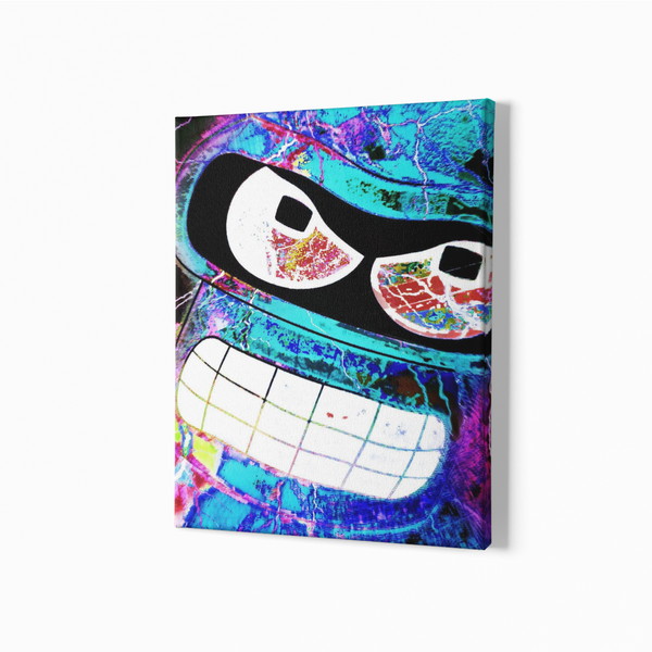 Cartoon Robot Wrapped Canvas Popular Character