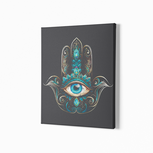 Hamsa Evil Eye Wall Decor Wall Art Gallery Wrapped Canvas, Wall Art Decor, Home Decor, Wall Decor, Room Decor, Home Decor Wall Art, Office Wall Art, Bedroom Wall Decor