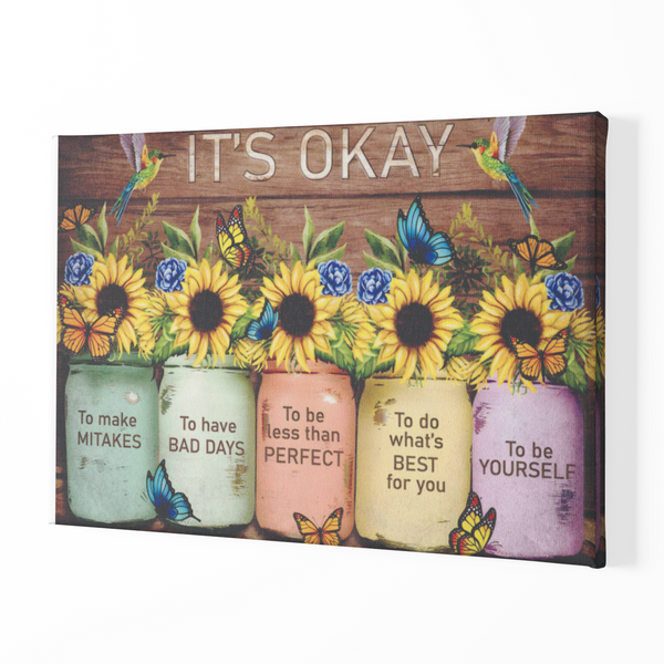 It's Okay Wall Decor Wall Art Gallery Wrapped Canvas, Wall Art Decor, Home Decor, Wall Decor, Room Decor, Home Decor Wall Art, Office Wall Art, Bedroom Wall Decor